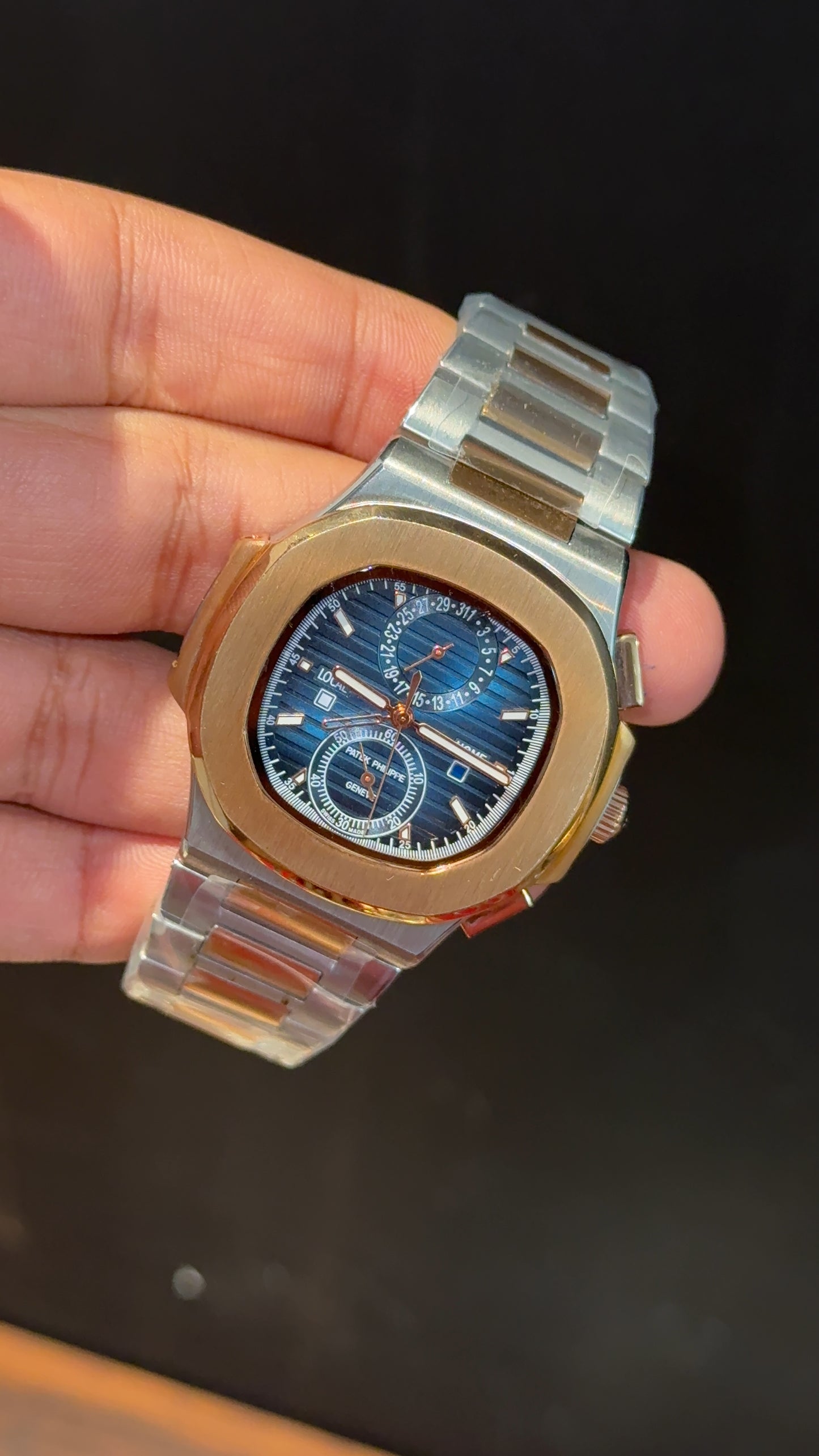 PP Auto | Rose Two Tone | Dual Time Edition | Blue Dial