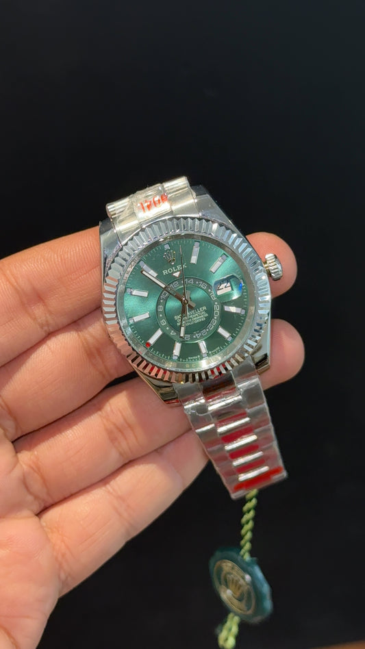 Sky Dweller | Silver Oyester Chain | Green Dial - twentyfour
