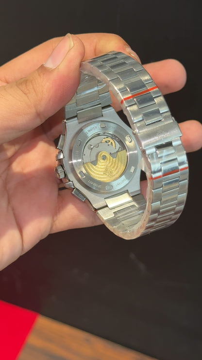 PP Auto | Single Time Edition | Silver Chain | White Dial