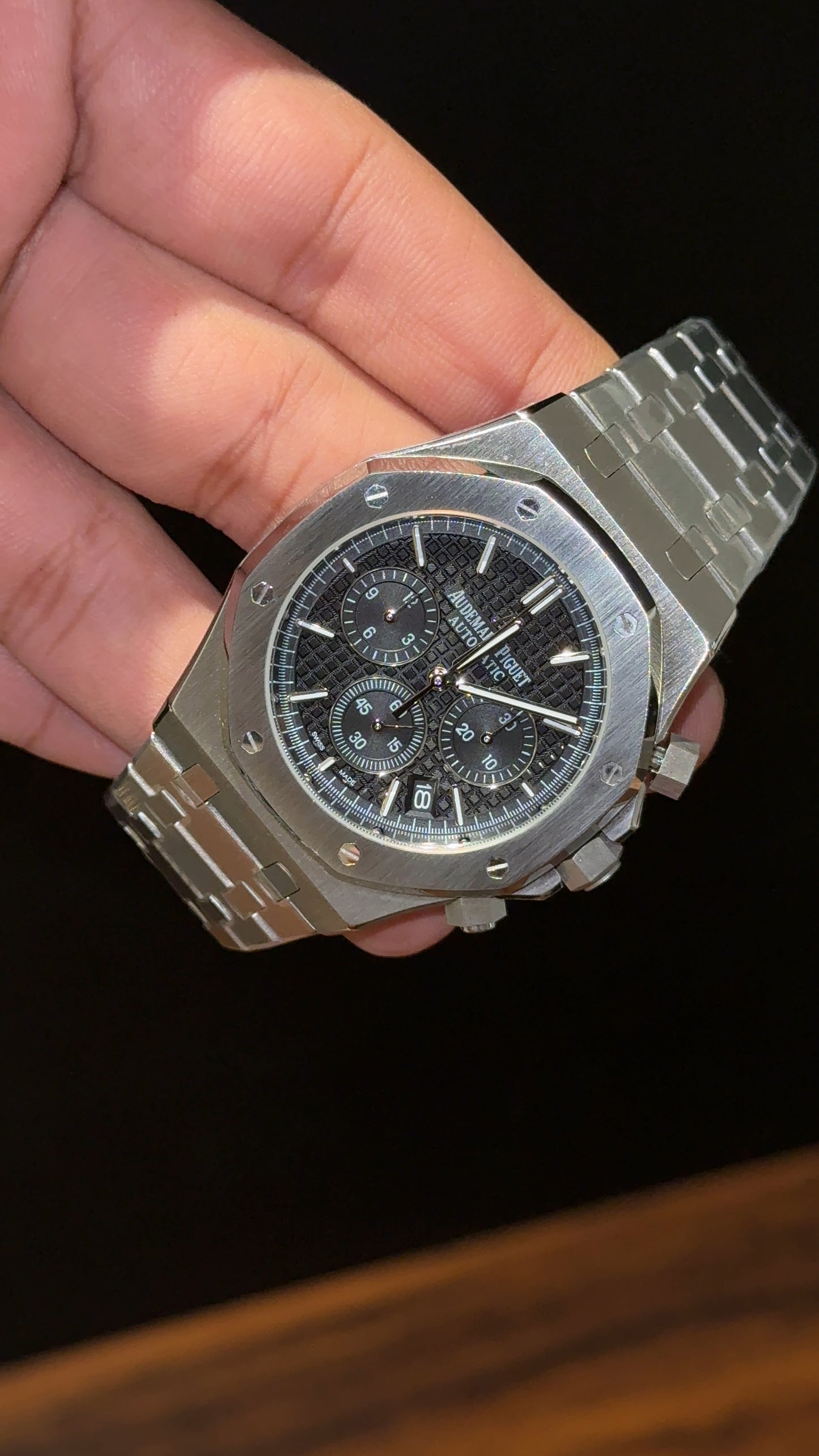 AP | Silver Chain | Chrono | Black Box Dial