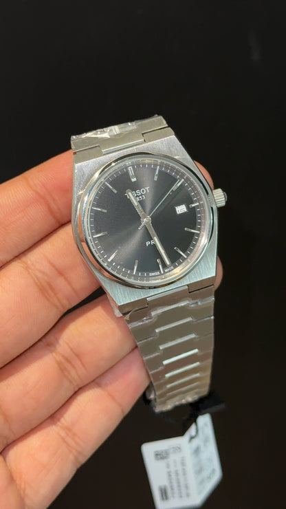 Tissot Prx | Quartz | Silver Chain | Black Plain Dial