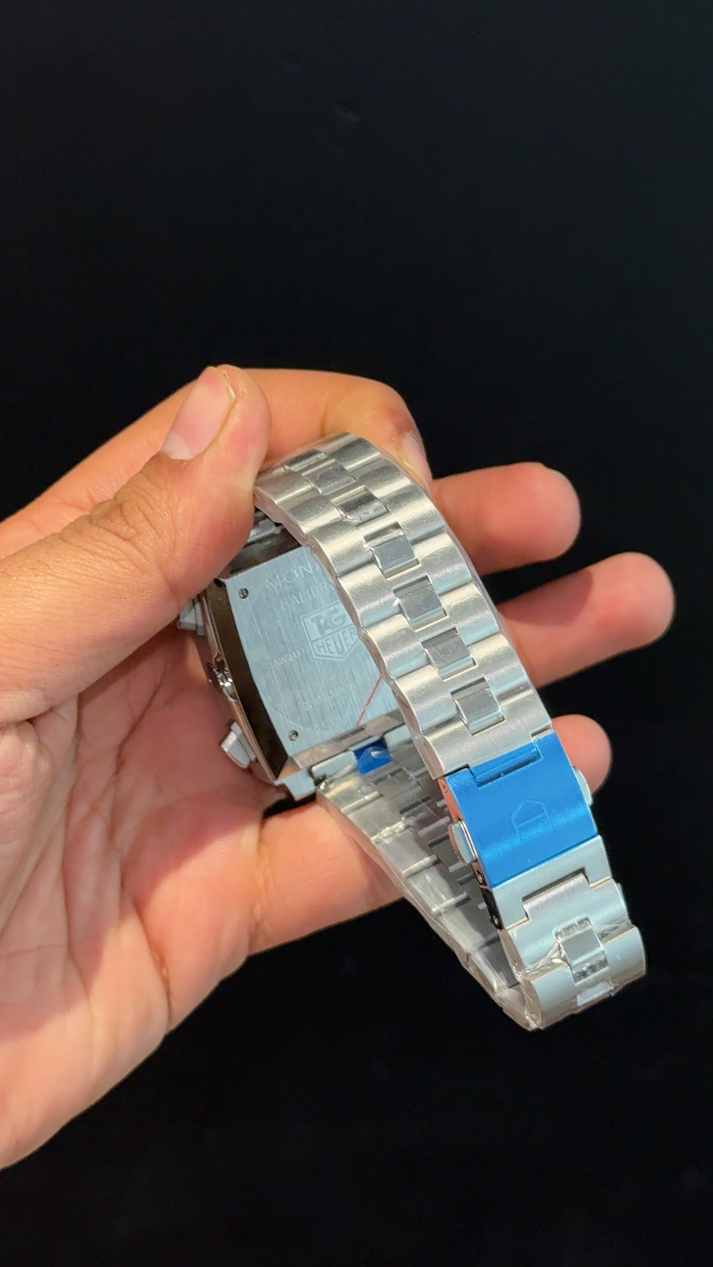 Tag Monaco | Silver Chain | Green Chrono | Silver Dial