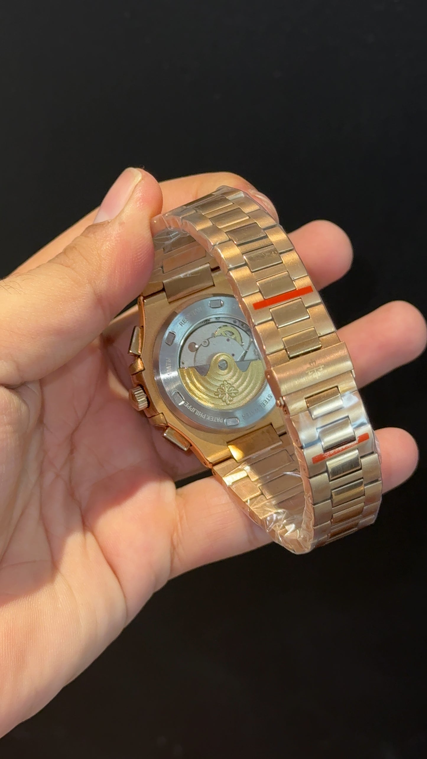 PP Auto | Single Time Edition | Rose Chain | Black Dial
