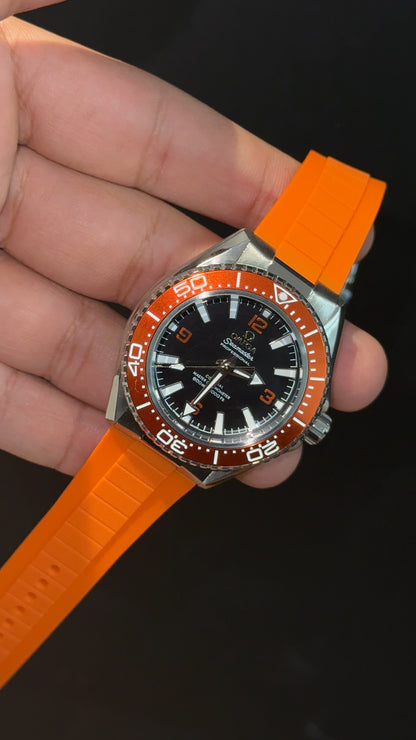Omega Seamaster | Orange Bezel | Planet Ocean | Orange Silicone Strap | Black Dial