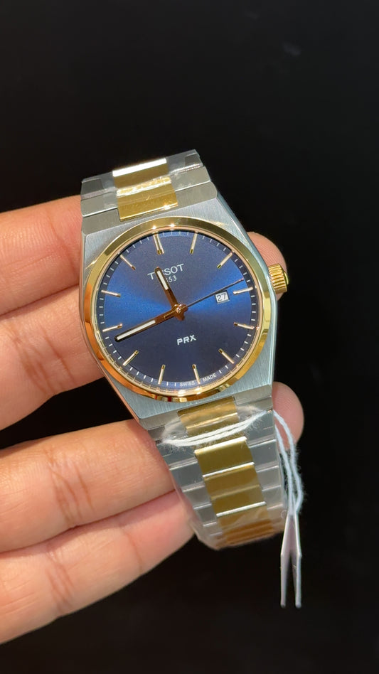 Tissot Prx | Quartz | Gold Two Tone | Blue Plain Dial - twentyfour