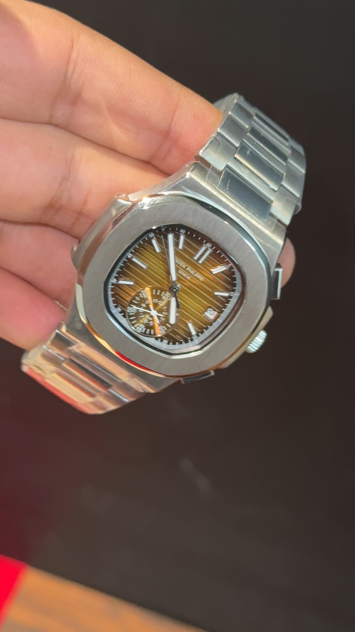 PP Auto | Single Time Edition | Silver Chain | Shaddy Golden Dial