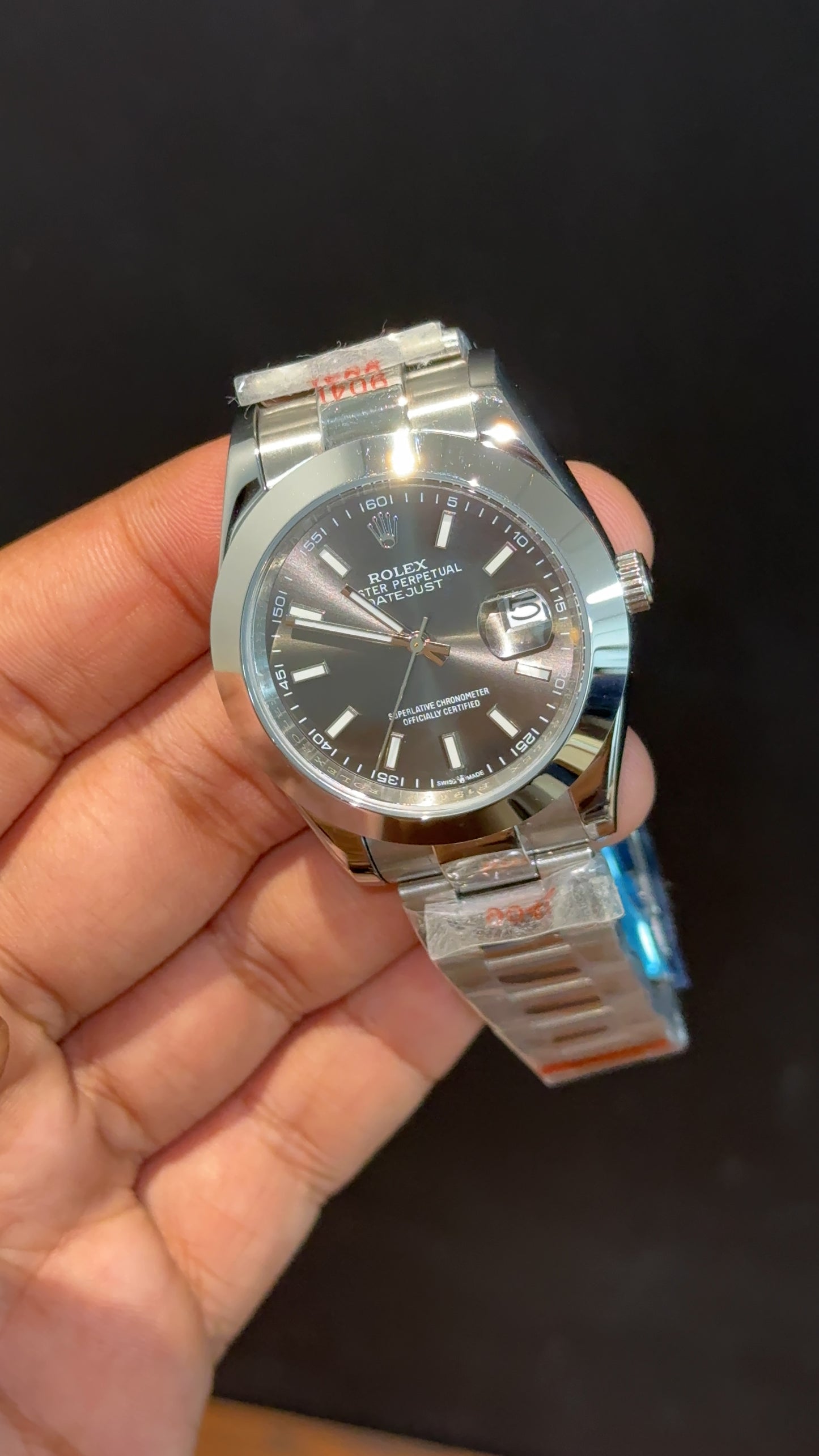 Datejust | Silver Oyester Chain | Plain Bezel | Grey Dial - twentyfour