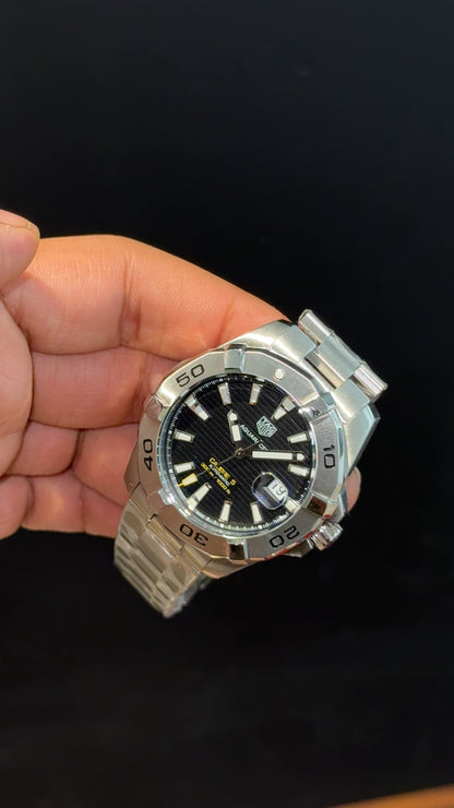 Tag Aquaracer | Calibre 5 | Silver Chain | Plain Bezel | Black Dial