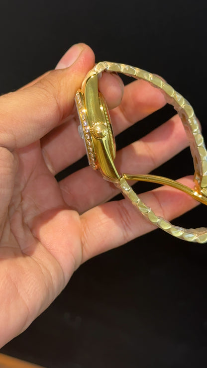 Daydate | 36mm | Gold Chain | Diamond Case | Purplish Index Dial - twentyfour
