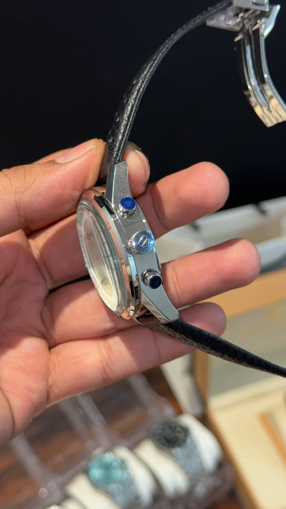 Tag Carrera | Back Leather Strap | Chrono | White Dial Panda