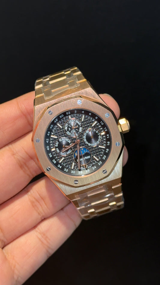 AP Auto | Rose Chain | Chrono | Calendar Edition | Black Dial
