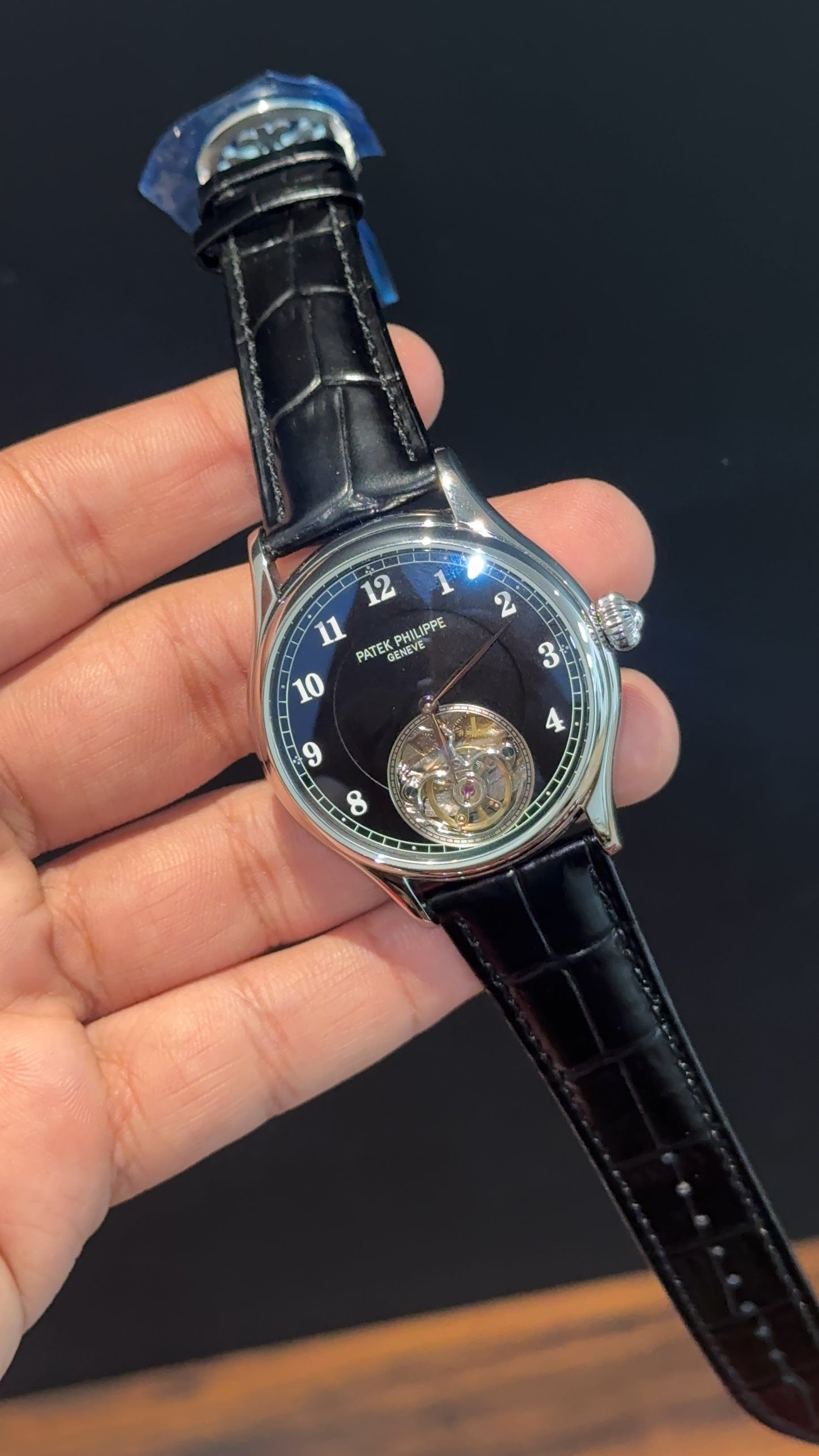 Pp Auto | Pendulum | Silver | Black Strap | Black Dial