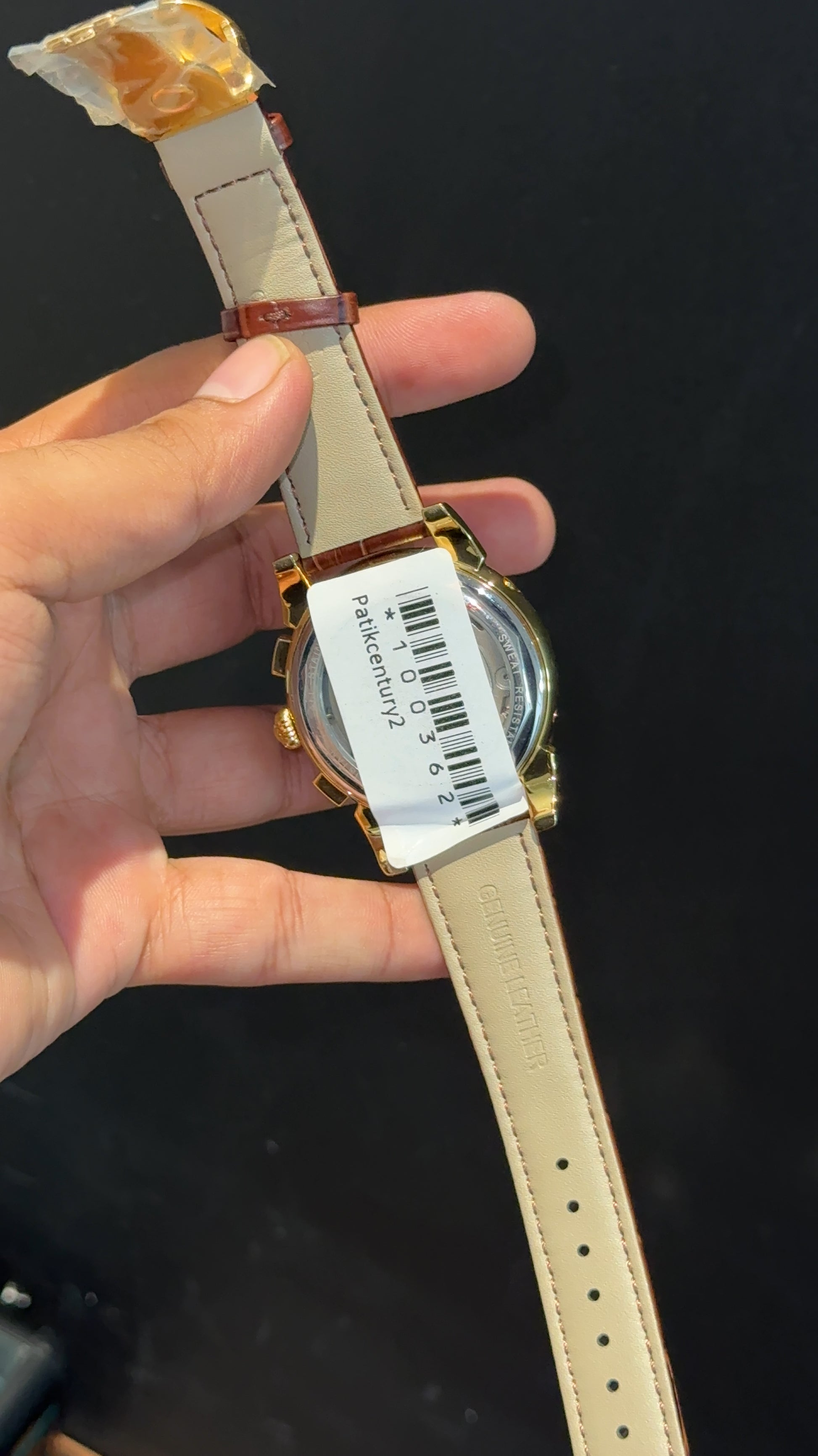 Patek Century | Auto | Gold Plain Case | Pendulum | Gradient Grey Dial | Brown Leather Strap - twentyfour
