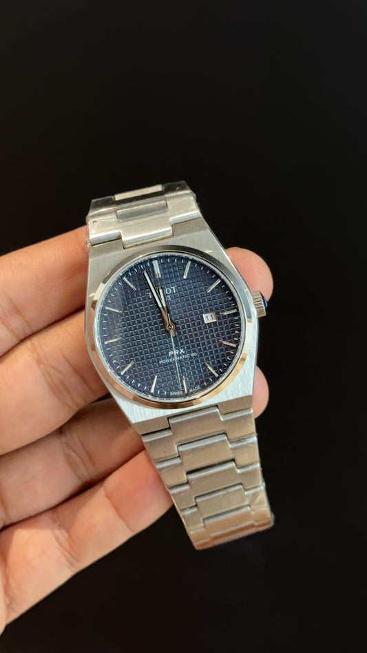 Tissot Prx | Silver Chain | Blue Texture Dial