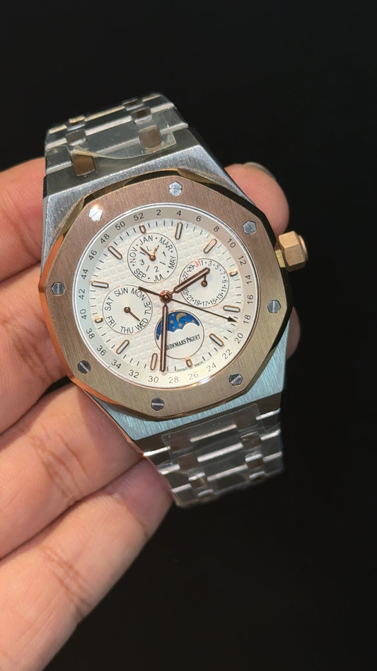 AP Auto | Rose Two Tone | Chrono | Calendar Edition | White Dial