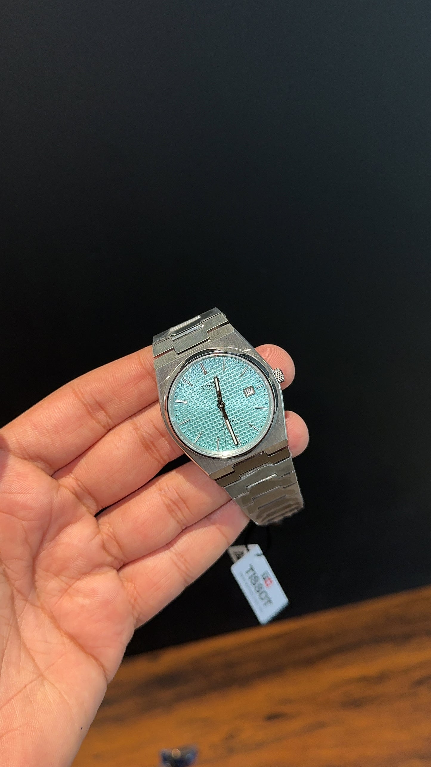 Tissot Prx  | Auto | Silver Chain | Sky Blue Texture Dial