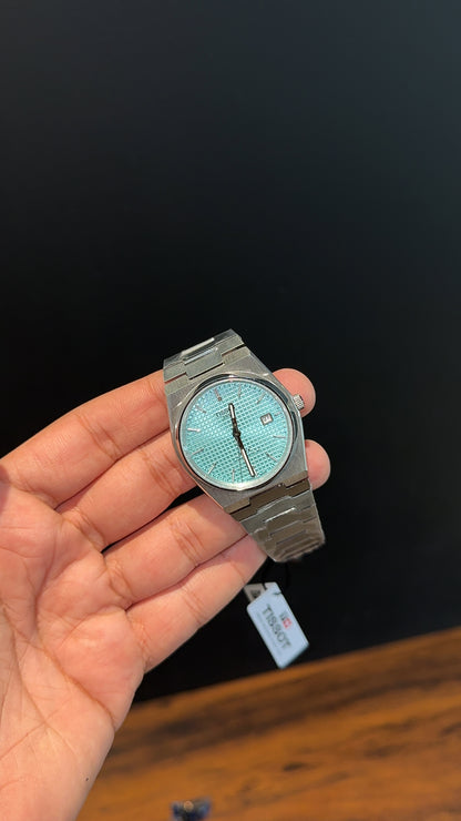 Tissot Prx  | Auto | Silver Chain | Sky Blue Texture Dial