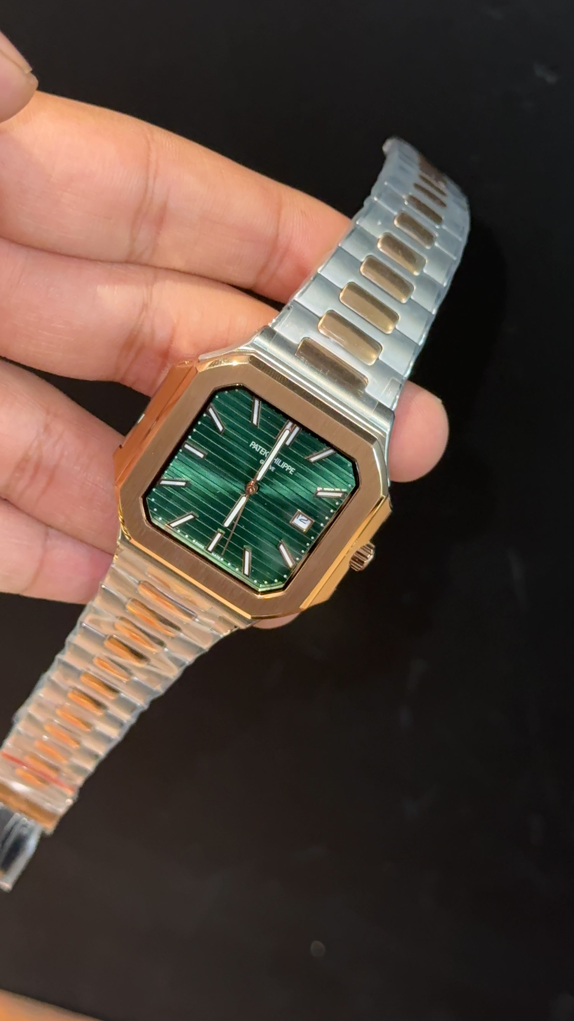 Pp Auto | Cubitus | Rose Two Tone | Green Dial - twentyfour