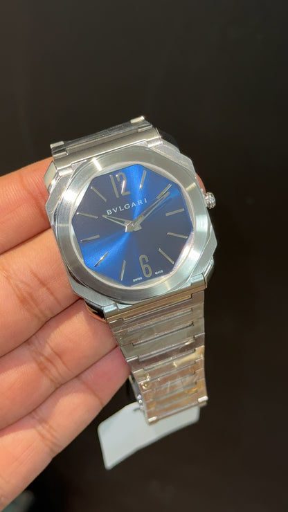 Bvlgari | Silver Chain | Blueish Dial