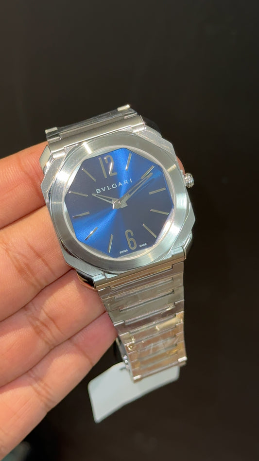 Bvlgari | Silver Chain | Blueish Dial