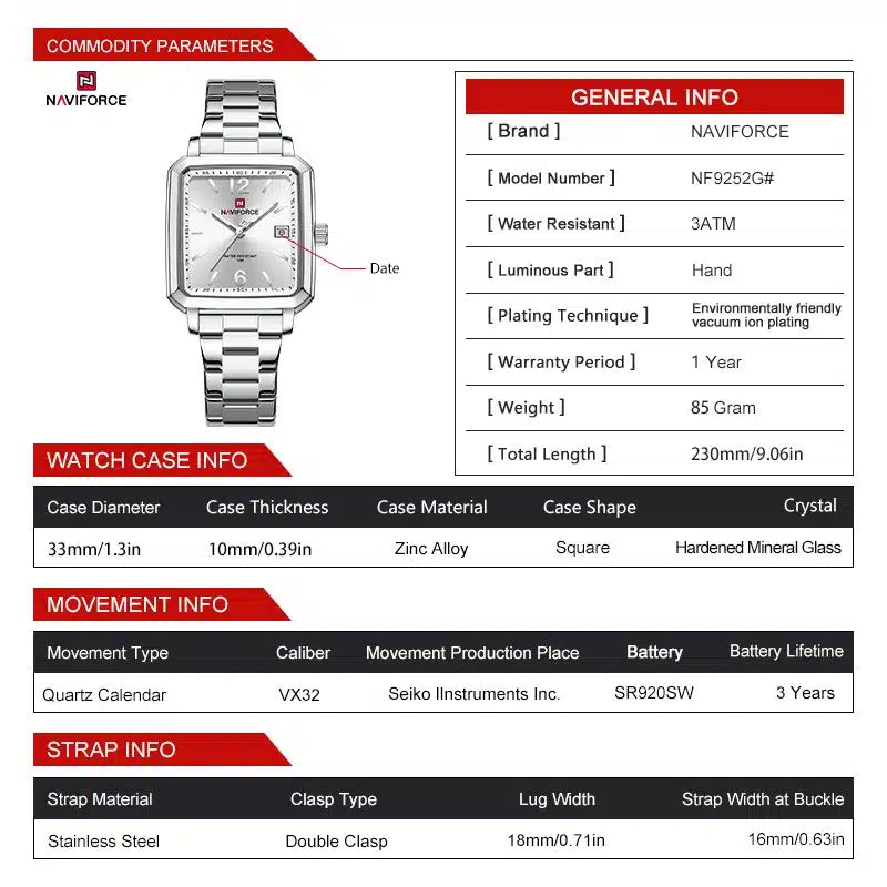 Naviforce NF9252 – SquareClass Edition