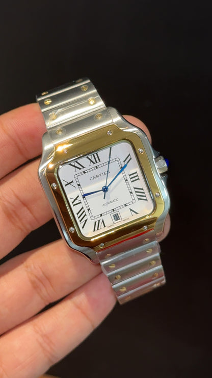Santos | Gold Two Tone | White Dial - twentyfour