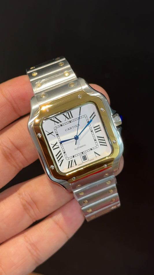 Santos | Gold Two Tone | White Dial - twentyfour