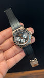 Daytona | Rose | Black Pvc Strap | White Chrono | Black Dial