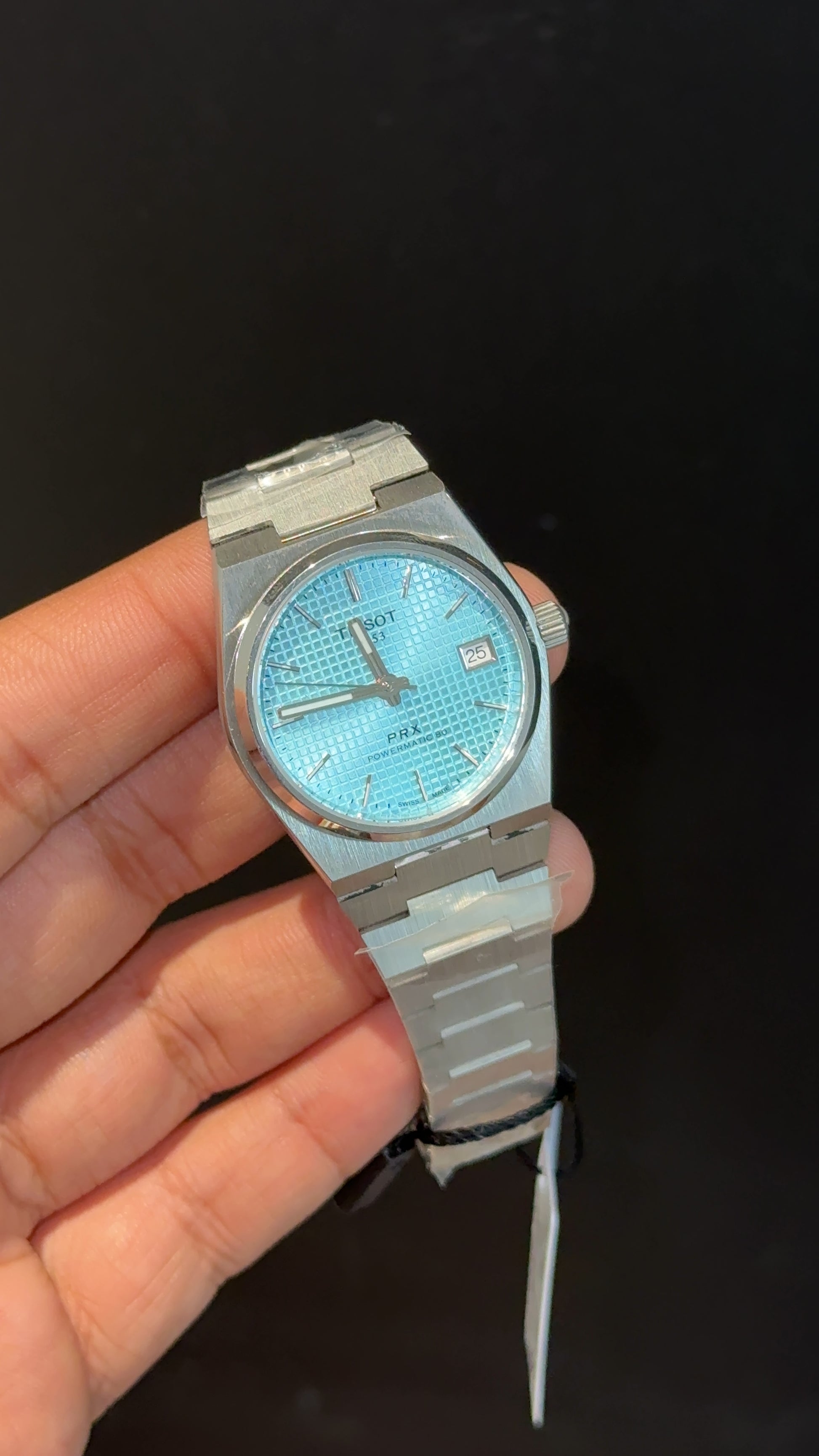 Tissot Prx | Quartz | Silver Chain | 35mm | Sky Blue Texture Dial - twentyfour
