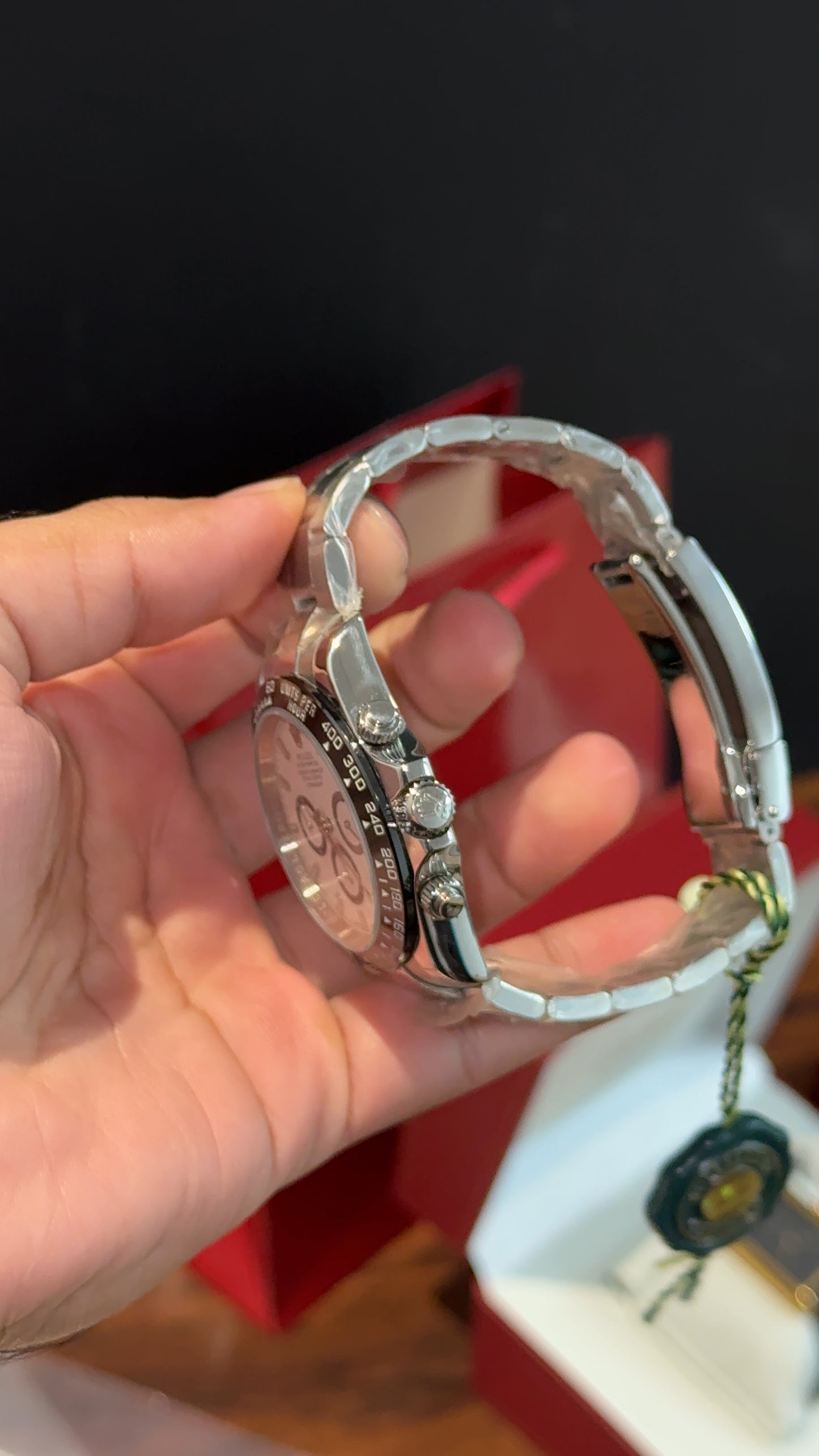 Daytona | Silver Chain | Black Chrono | White Dial