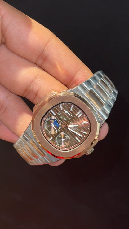 Pp Auto | Moonphase | Rose Two Tone | Sub Brown Dials