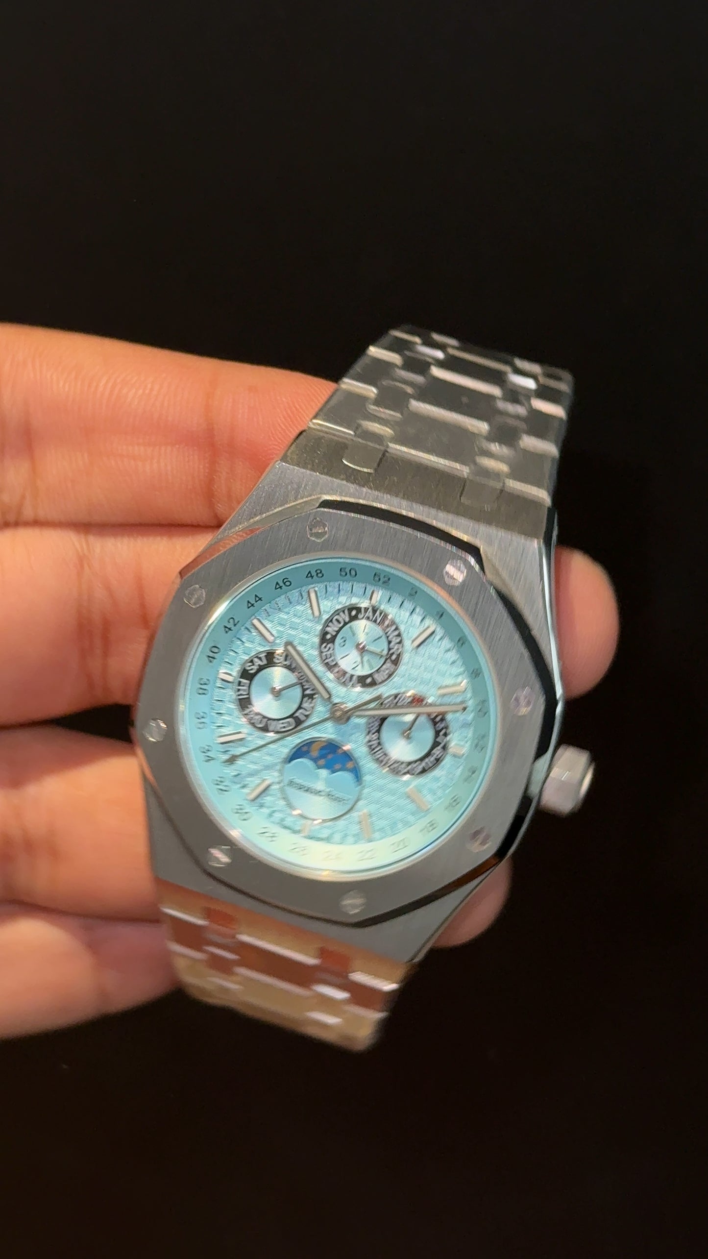 AP Auto | Silver Chain | Chrono | Calendar Edition | Tiffany Box Dial