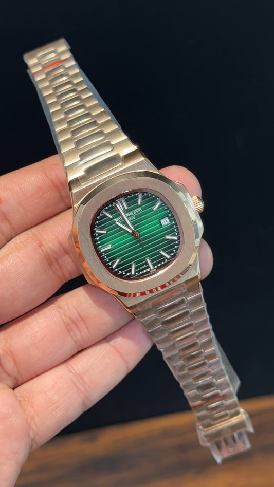 PP Auto | Rose Chain | Gradient Green Dial