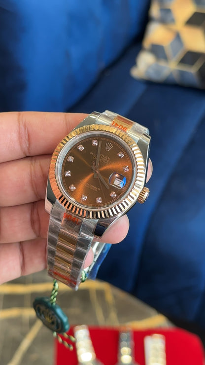 Datejust Two Tone oyester choco diamond