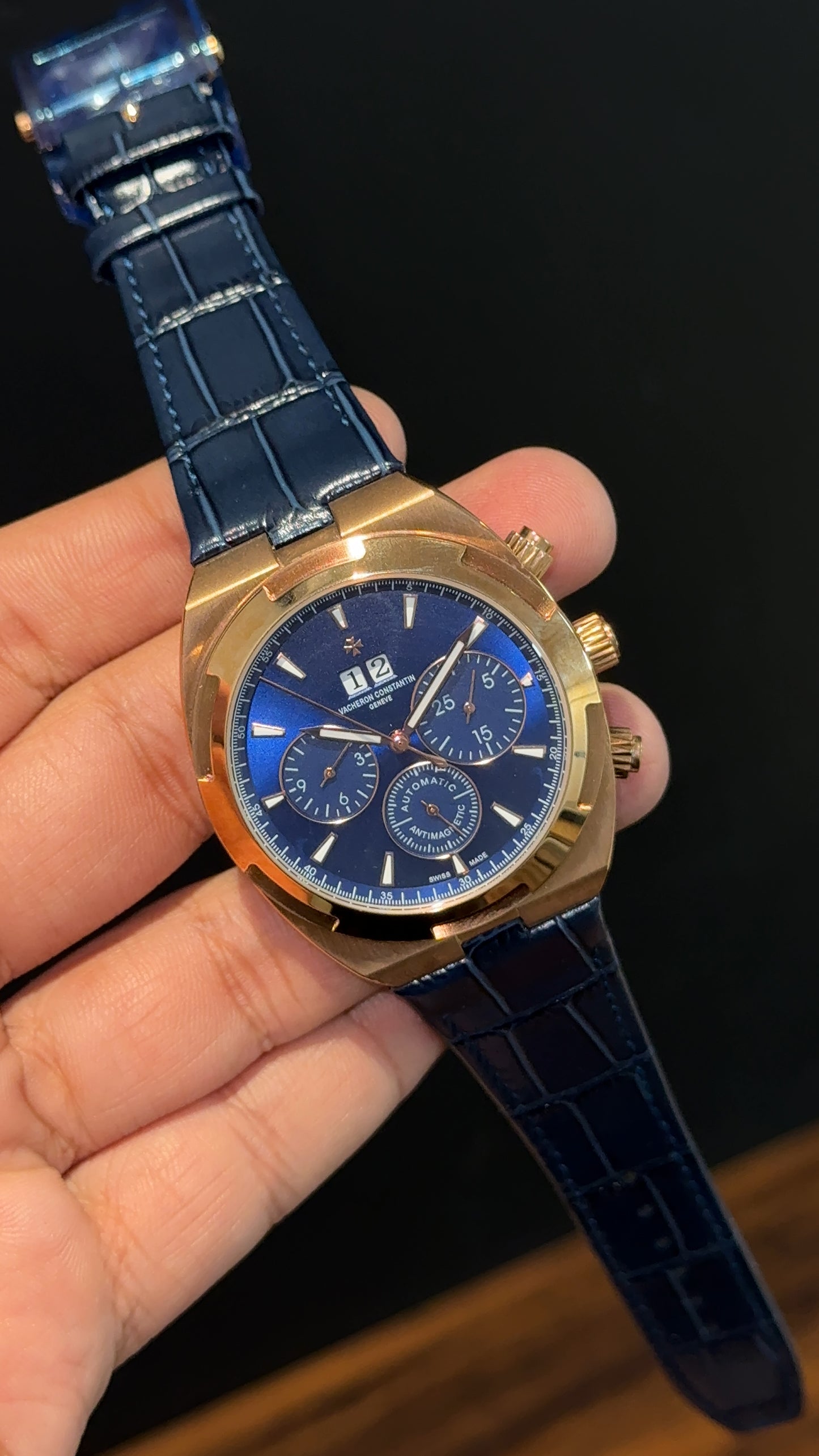 Vacheron Constantin | Rose | Blue Leather Strap | Chrono | Blue Dial