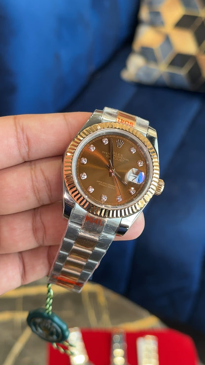 Datejust Two Tone oyester choco diamond