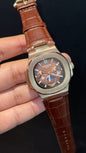 Pp Auto | Moonphase | Chrono | Rose Case | Brown Leather Strap | Choco Brown Dial