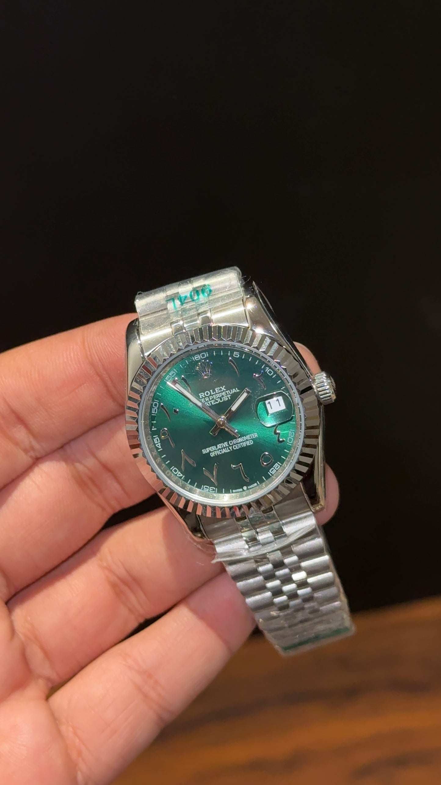 Datejust | 36mm | Silver Chain | Greenish Arabic Dial - twentyfour
