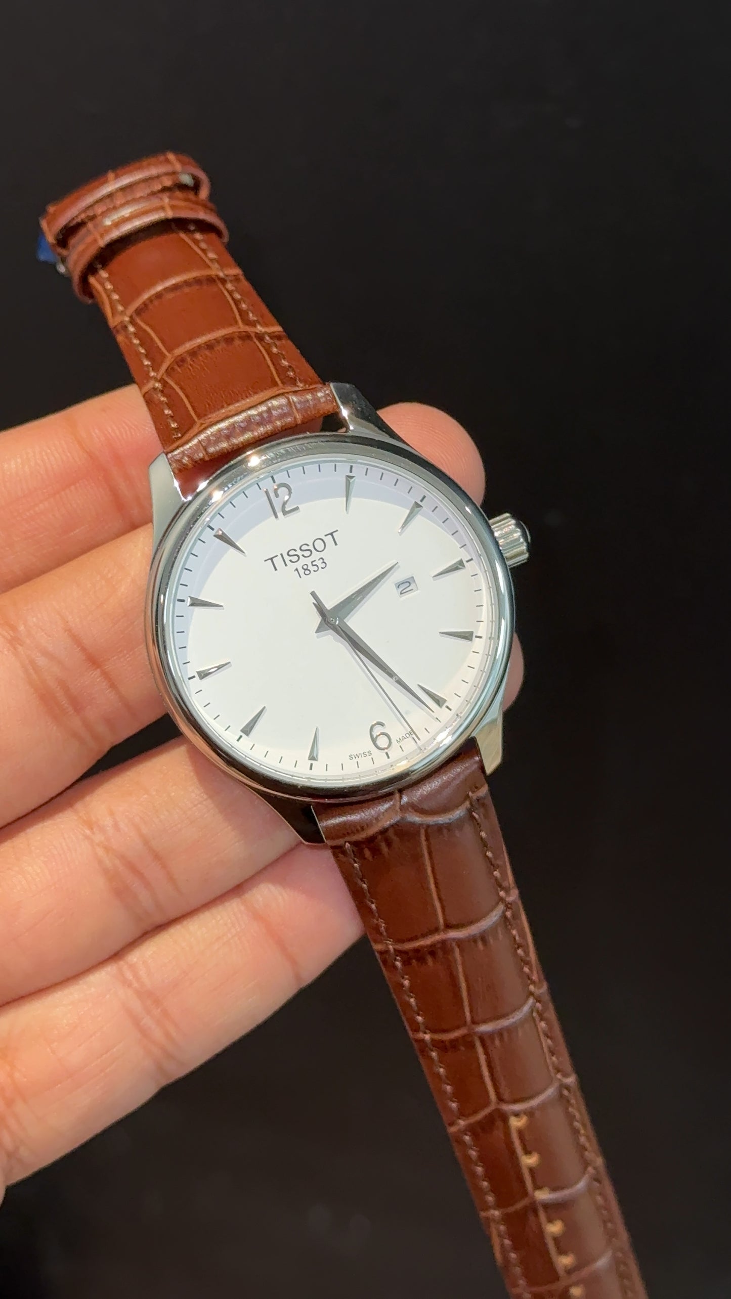 Tissot 1853 | Silver Case | Brown Leather Strap | White Classic Dial - twentyfour