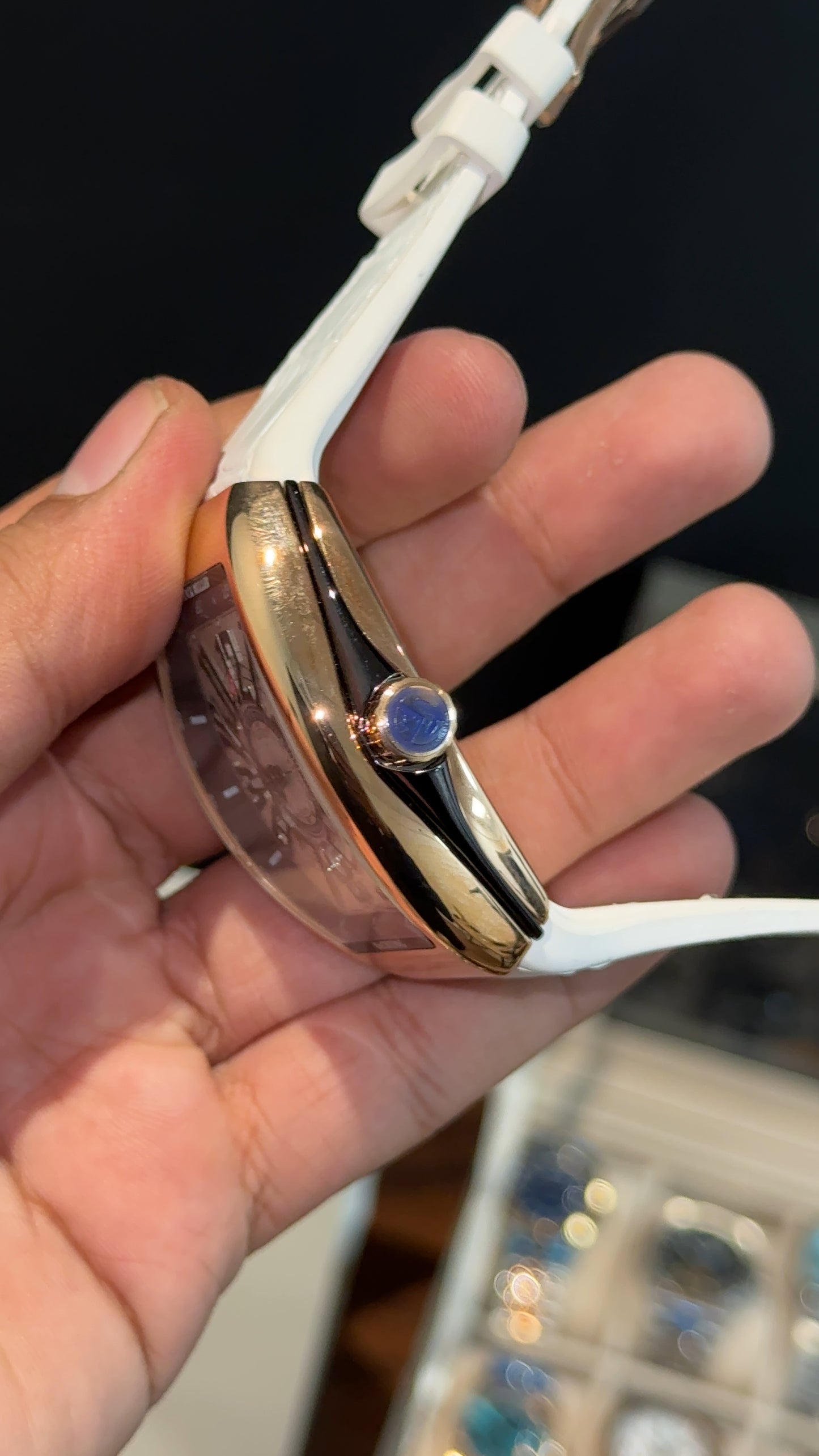 Premium Franck Muller | Vanguard Edition | Rose Case | White Strap | White Dial