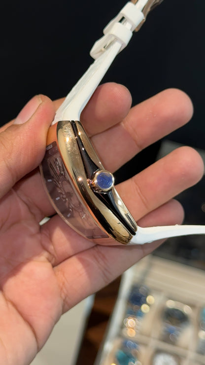 Premium Franck Muller | Vanguard Edition | Rose Case | White Strap | White Dial