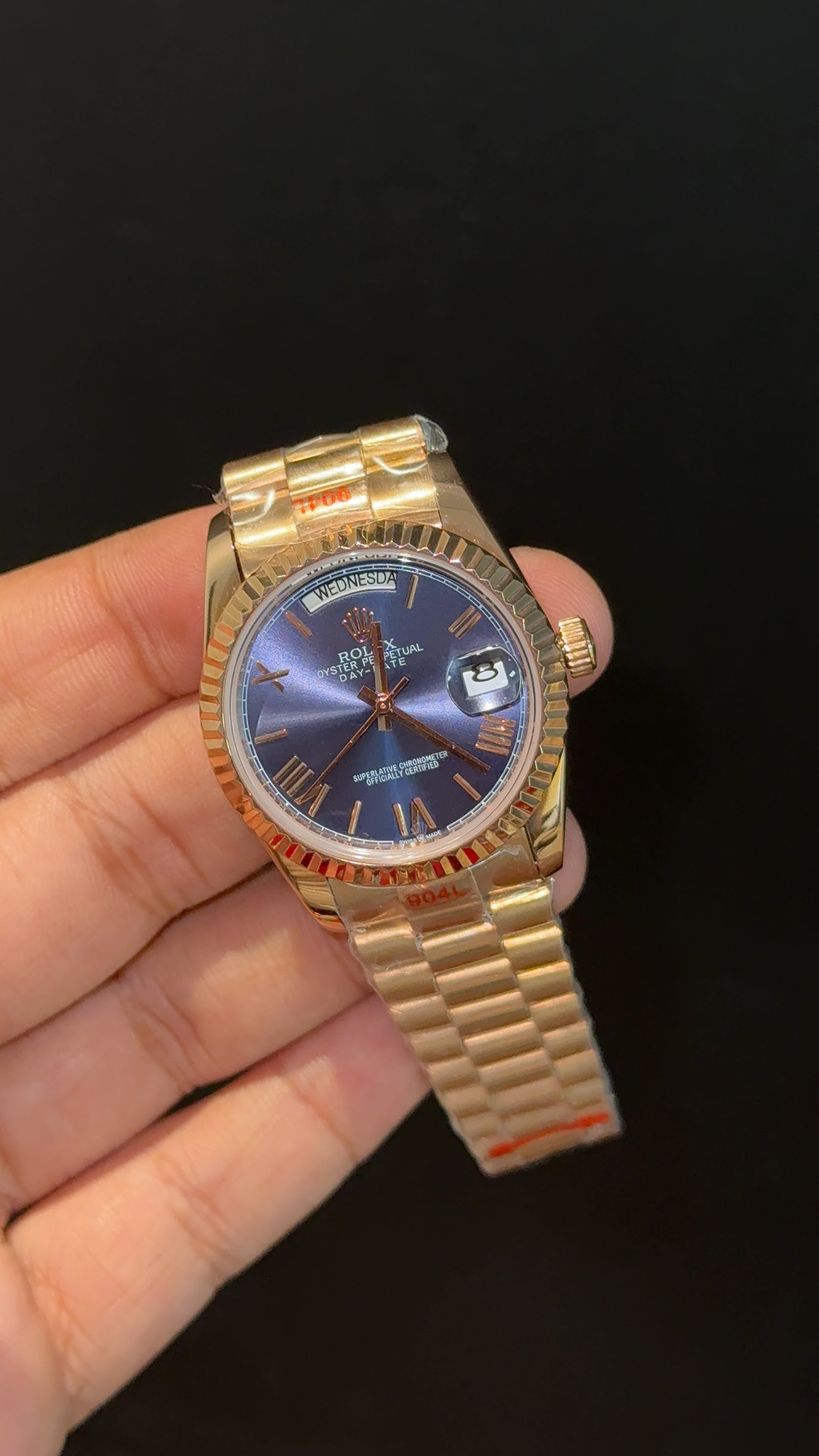 Daydate | 36mm | Rose Chain | Light Purplish Dial - twentyfour