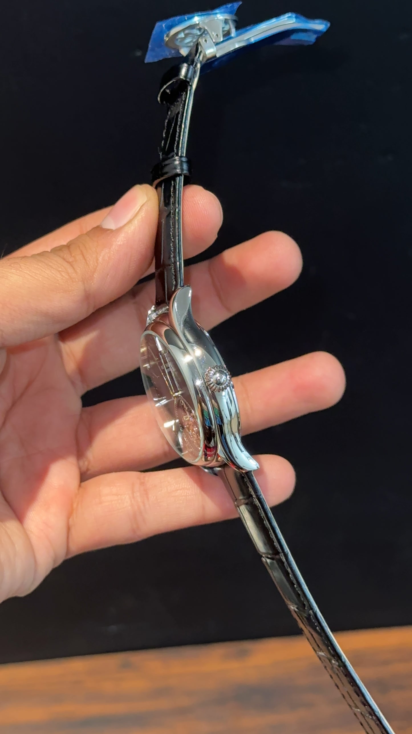 Pp Auto | Pendulum | Silver | Black Strap | Black Index Dial