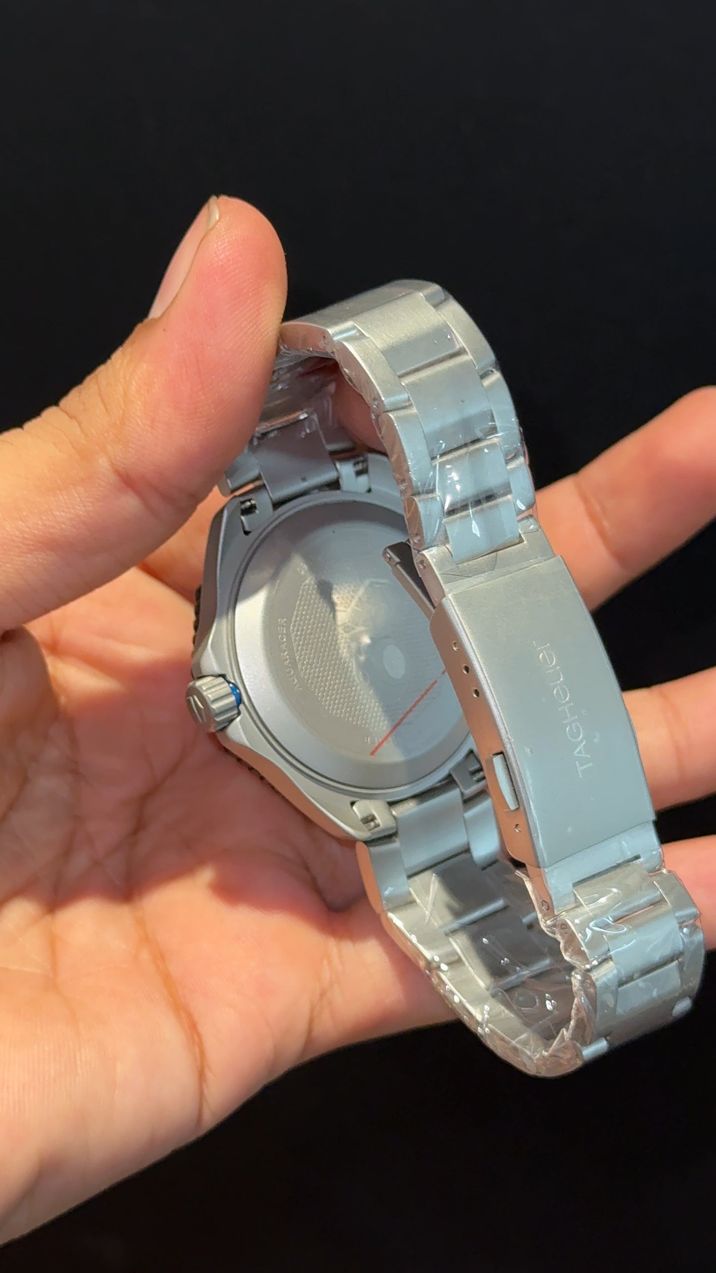 Tag Aquaracer | Silver Chain | Black Bezel | Blue Needles | Black Dial