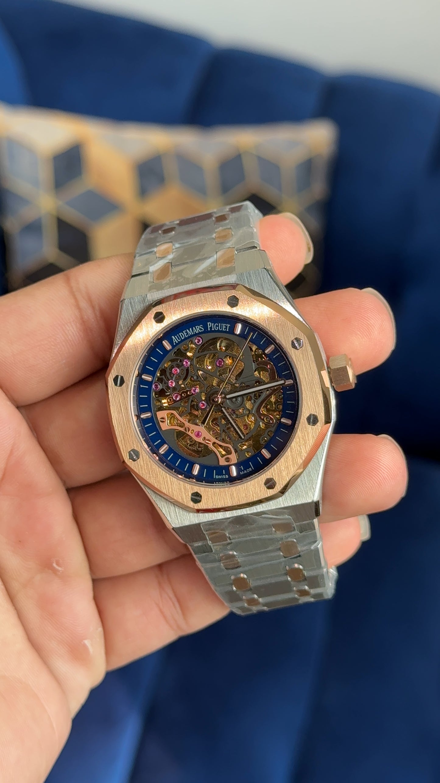 AP Skl | Rose Two Tone | Blue Outline