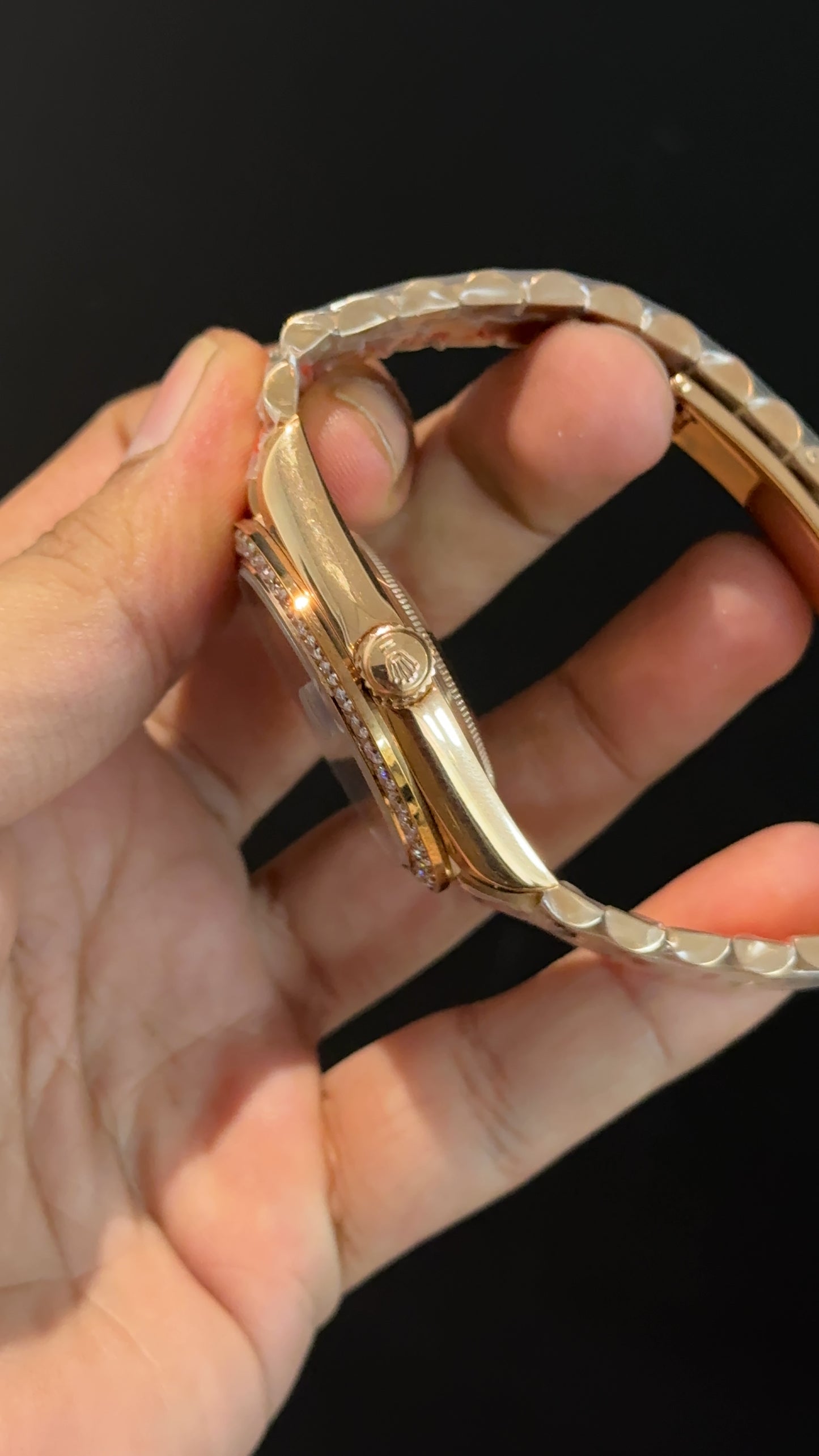 Daydate | Diamond Bezel | Rose Chain | Gradient Blue Dial