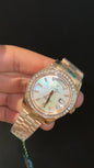 DayDate | Diamond Bezel | Rose Chain | Shade of Rainbow | White Dial