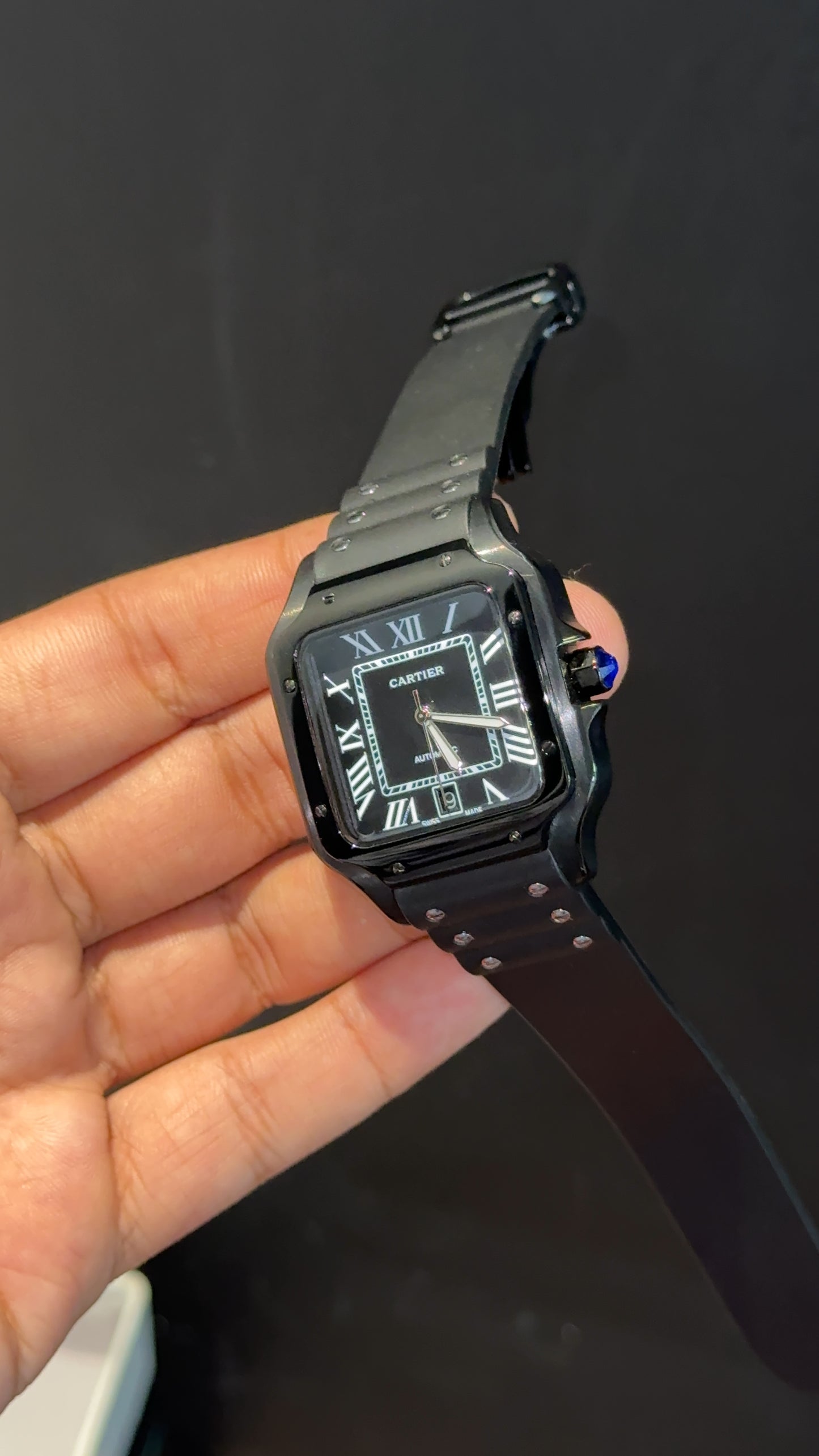 Cartier Santos | Black Case | Black Strap | Black Dial - twentyfour