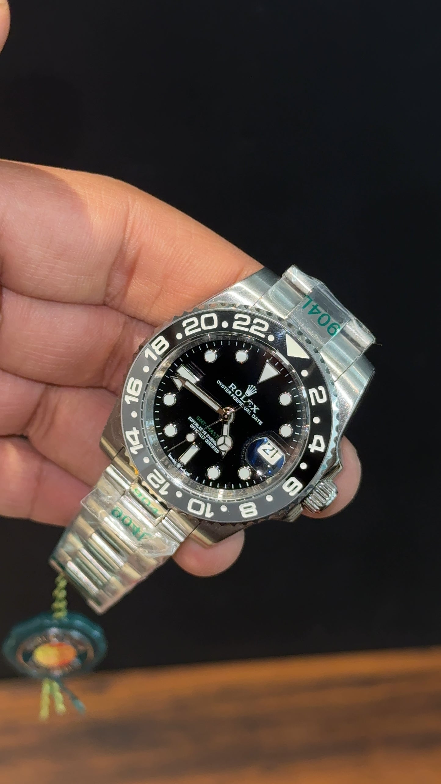 GMT Bruce Wayne | Silver Oyester Chain | Black Dial