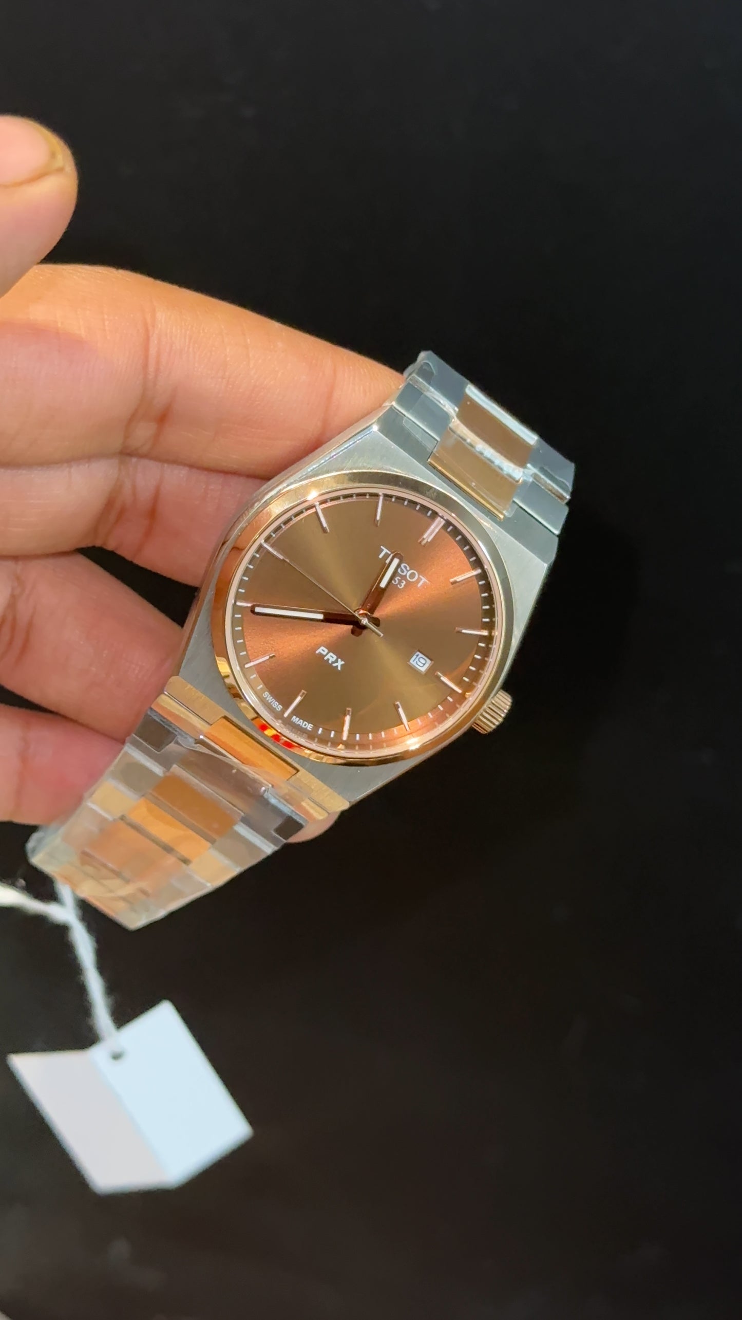 Tissot Prx | Quartz | Rose Two Tone | Coffe Brown Plain Dial - twentyfour